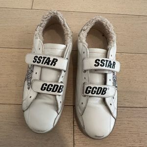 GOLDEN GOOSE OLD SCHOOL SHEARLING SNEAKERS